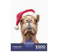 Puzzle Da 1000 Pezzi Per Adolescenti Christmas Camel with Santa Hat Puzzle Per Adulti Giochi Divertenti Decorazione Murale Riduzione Dello Stress Regali 70x50cm/1000pcs