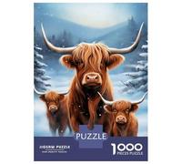 Puzzle Da 1000 Pezzi Per Adolescenti Christmas Cow Family Puzzle Giochi Rilassanti Analisi E Logica Riduzione Dello Stress Regali 38x26cm/1000pcs