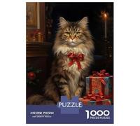 Puzzle Da 1000 Pezzi Per Adolescenti Christmas Maine Coon Cat Puzzle Per Adolescenti Gioco Per Famiglie Migliora La Memoria Regali Unici Per Compleanno E Natale 70x50cm/1000pcs