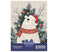 Puzzle Da 1000 Pezzi Per Adolescenti Christmas Polar Bear Puzzle Per Adulti Giochi Divertenti Decorazione Murale Riduzione Dello Stress Regali 52x38cm/1000pcs