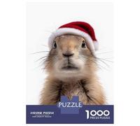Puzzle Da 1000 Pezzi Per Adolescenti Christmas Prairie Dog with Santa Hat Puzzle Per Adolescenti Giochi Per Famiglie Sfida Difficile Regali Di Compleanno E Unici 70x50cm/1000pcs