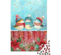 Puzzle Da 1000 Pezzi Per Adolescenti Christmas Winter Birds Scene Puzzle Per Adolescenti Giocattoli Fai Da Te Analisi E Logica Per Compleanno, Natale 52x38cm/1000pcs