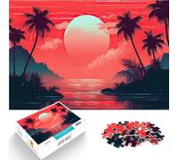 Puzzle da 1000 pezzi per adolescenti Cieli tropicali al tramonto rosso apprendimento educativo Collezione di artisti, Belle arti 38x26cm