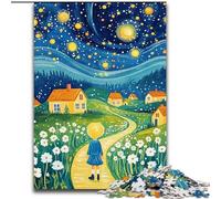 Puzzle da 1000 pezzi per adolescenti Cielo notturno Campagna, giocattoli da gioco Ogni pezzo è unico - Gioco divertente e stimolante per tutta la famiglia per bambini dai 14 anni dimensioni 26x38cm