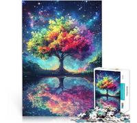 Puzzle da 1000 pezzi per adolescenti Cielo notturno dell'albero arcobaleno Rompicapo Ogni pezzo è unico - Gioco divertente e stimolante per tutta la famiglia 75x50cm