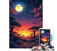 Puzzle da 1000 pezzi per adolescenti cielo notturno sulla savana puzzle per adulti giocattolo decorativo da parete gioco stimolante regalo (dimensioni 38x26cm)