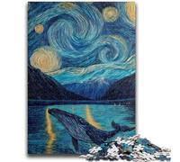 Puzzle da 1000 pezzi per adolescenti Cielo stellato Balena Difficile da completare ma divertente e umoristico compleanni e feste 26x38cm