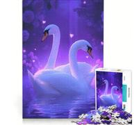 Puzzle da 1000 pezzi per adolescenti cigni innamorati gioco rilassante stimolante da completare per rafforzare l'amore tra le coppie 38x52cm