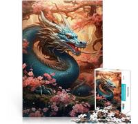 Puzzle da 1000 pezzi per adolescenti Ciliegia drago giapponese Sfida di gioco educativo giocattolo perché è ideale come regalo per tutta la famiglia 38x26cm