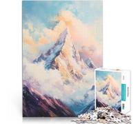 Puzzle da 1000 pezzi per adolescenti Cima della montagna innevata Difficile e sfidante con pezzi completamente interconnessi di forma casuale 52x38cm