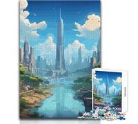 Puzzle da 1000 pezzi per adolescenti, città apocalittica fantasy, gioco educativo per la concentrazione mentale, idea regalo speciale commovente, dimensioni 38x52cm