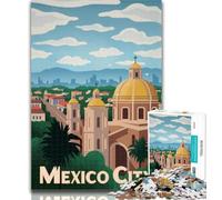 Puzzle da 1000 pezzi per adolescenti Città del Messico, puzzle da 1000 pezzi per adulti e adolescenti, giochi educativi, decorazione per la casa, collezione di artisti, belle arti, 75x50cm