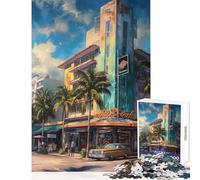Puzzle da 1000 pezzi per adolescenti Città di Salsa Miami USA Giocattolo educativo Ottimi regali e giocattoli Giochi rilassanti Attività divertenti a casa Dimensioni 38x26cm