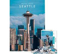 Puzzle da 1000 pezzi per adolescenti città di Seattle gioco rompicapo giocattolo intellettuale ottimo regalo per donne (dimensioni 38x26cm)