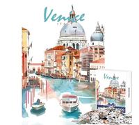 Puzzle da 1000 pezzi per adolescenti città di Venezia acquerello decorazione per la casa giocattoli regali di compleanno giochi educativi migliorare l'amore tra coppie dimensioni 50x75cm