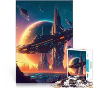 Puzzle da 1000 pezzi per adolescenti Città futura avanzata Vacanza a casa: uccidere il tempo Decorazioni e regali unici per la casa 50x70cm