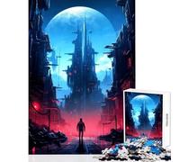 Puzzle da 1000 pezzi per adolescenti città futuristica cibernetica decorazione da parete regalo per compleanni gioco per famiglie allena il cervello e le mani dimensioni 38x52cm