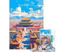 Puzzle da 1000 pezzi per adolescenti Città Proibita Uno Sguardo Gioco Rompicapo Giocattolo Intellettuale Ottimo Regalo per Giocatori Regali per Donne (dimensioni 38x26cm)