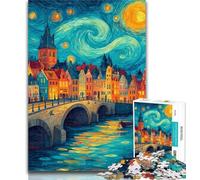 Puzzle da 1000 pezzi per adolescenti Città sotto il cielo notturno Puzzle per adulti 1000 pezzi, giocattoli Giochi educativi Antistress Lista dei desideri con Babbo Natale 50x75cm