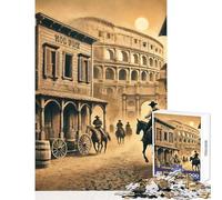 Puzzle da 1000 pezzi per adolescenti,città western con sfondo del Colosseo,giocattoli educativi,idee regalo,gioco pratico,lista dei desideri con Babbo Natale,dimensioni 50x75cm