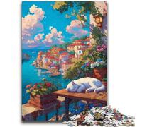 Puzzle da 1000 pezzi per adolescenti City Street Cat per bambini dai 14 anni in su, sfida educativa, attività divertenti a casa, regali di compleanno, regali di viaggio 50x75cm