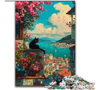 Puzzle da 1000 pezzi per adolescenti City Street Cat per età 14 anni e oltre Giochi per famiglie Gioco di Natale Regali per donne 50x75cm