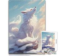 Puzzle da 1000 pezzi per adolescenti, Cloud White Sakura Kitsune, gioco educativo per famiglie, sfida difficile, regalo di compleanno, dimensioni 38x26cm