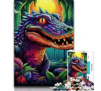 Puzzle da 1000 pezzi per adolescenti coccodrillo del Nilo psichedelico puzzle da 1000 pezzi antistress per ammazzare il tempo lista dei desideri con Babbo Natale 26x38cm