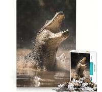 Puzzle da 1000 pezzi per adolescenti: Coccodrillo predatore in agguato, giochi per famiglie, impegnativo da completare, regalo per amici e parenti 50x75cm