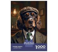 Puzzle Da 1000 Pezzi Per Adolescenti Cocker Spaniel Dog Wearing A Suit in The Pub Puzzle Per Adulti Giochi Per Famiglie Ma Divertenti E Umoristici Regali Unici Per Compleanno 38x26cm/1000pcs