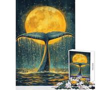Puzzle da 1000 pezzi per adolescenti coda di balena sotto la luna giocattolo antistress da 1000 pezzi regalo di compleanno migliora la memoria (38x26cm)