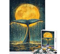 Puzzle da 1000 pezzi per adolescenti coda di balena sotto la luna puzzle da 1000 pezzi giochi rilassanti ottimo regalo per gli amanti dei giochi decorazione artistica per la casa (38x52cm)