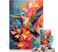 Puzzle da 1000 pezzi per adolescenti Colibrì colorato in volo Per il divertimento in famiglia Migliorare l'amore tra le coppie 70x100cm