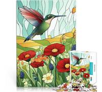 Puzzle da 1000 pezzi per adolescenti Colibrì nel giardino fiorito Gioco impegnativo Attività divertenti a casa, regali di compleanno, regali di viaggio, 52x38cm