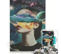 Puzzle da 1000 pezzi per adolescenti, collage di donna cosmica, gioco divertente, allena la mente e la mano, migliora l'amore tra le coppie 50x75cm