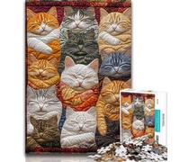 Puzzle da 1000 pezzi per adolescenti, collage di gatti, gioco per famiglie, antistress, sfida difficile, rafforza l'amore tra coppie, 38x26cm
