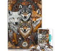 Puzzle da 1000 pezzi per adolescenti, collage di lupi per adulti e adolescenti, 1000 pezzi, antistress, sfida difficile, migliora l'amore tra coppie, 26x38cm