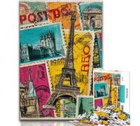 Puzzle da 1000 pezzi per adolescenti, collage di Parigi, puzzle per adolescenti, giochi educativi, decorazione per la casa, adatto per la decorazione del desktop (dimensioni 75x50cm)