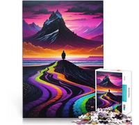 Puzzle da 1000 pezzi per adolescenti colline colorate Antistress Vacanza in patria Uccidere il tempo Lista dei desideri con Babbo Natale 52x38cm