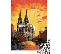 Puzzle Da 1000 Pezzi Per Adolescenti Cologne Cathedral Sunset-8 Adolescenti Puzzle Giochi Rilassanti Difficili Regali Difficili Per Amici E Familiari 52x38cm/1000pcs