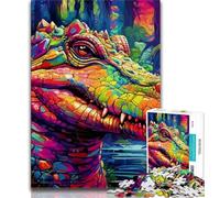 Puzzle da 1000 pezzi per adolescenti coloratissimi coccodrilli del Nilo per adulti 1000 pezzi attività divertenti per la casa giocattoli per i giorni di pioggia regali di compleanno (26x38cm)