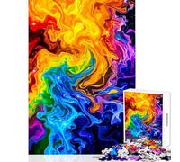 Puzzle da 1000 pezzi per adolescenti colorato astratto con vortici arcobaleno e stelle gioco educativo giocattolo didattico decorazione da parete per migliorare l'amore tra le coppie (38x26cm)