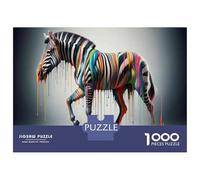 Puzzle Da 1000 Pezzi Per Adolescenti Colorful Abstract Zebra Art Puzzle Per Adulti Giochi Rilassanti Regalo Di Compleanno Regali Per Amici E Familiari 38x26cm/1000pcs