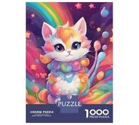 Puzzle Da 1000 Pezzi Per Adolescenti Colorful Cute Little Cat Puzzle Per Adulti Giocattolo Decorazione Da Parete Modello Da Assemblare Ottimo Regalo Per I Giocatori 52x38cm/1000pcs