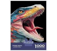 Puzzle Da 1000 Pezzi Per Adolescenti Colorful Dinosaur Head with Open Mouth Puzzle Per Adulti Giochi Rilassanti Analisi E Logica Regali Di Natale E Compleanno 70x50cm/1000pcs
