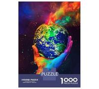 Puzzle Da 1000 Pezzi Per Adolescenti Colorful Earth Hand Painting Puzzle Per Adulti Gioco Per Famiglie Corsa Di Velocità Manuale Regali Unici Per Compleanno E Natale 52x38cm/1000pcs