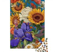 Puzzle Da 1000 Pezzi Per Adolescenti Colorful Flower Bouquet with Hummingbird Puzzle Per Adolescenti Giochi Per Famiglie Sfida Difficile Regali Di Compleanno E Unici 52x38cm/1000pcs