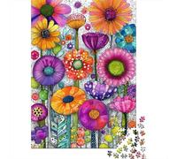 Puzzle Da 1000 Pezzi Per Adolescenti Colorful Flower Garden Art Print Puzzle Giochi Divertenti Regalo Decorativo Perfetto Per Amici E Familiari 70x50cm/1000pcs