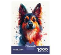 Puzzle Da 1000 Pezzi Per Adolescenti Colorful German Sheppard Portrait Puzzle Per Adolescenti, Rompicapo, Gioco Di Modelli, Assemblaggio, Unici, Compleanno E Regali 52x38cm/1000pcs