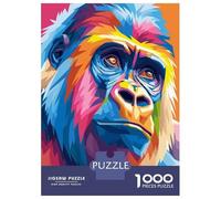 Puzzle Da 1000 Pezzi Per Adolescenti Colorful Gorilla Portrait Puzzle Per Adulti Gioco Pratico Sfida Difficile Sfida Educativa 38x26cm/1000pcs